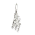 Sterling Silver Ballerina & Shoe Charm, 12 x 4 mm