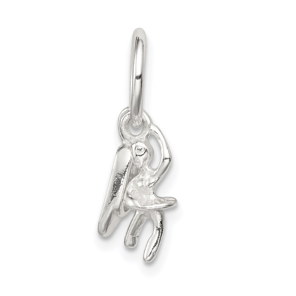 Sterling Silver Ballerina & Shoe Charm, 12 x 4 mm