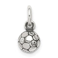 Sterling Silver Antiqued Soccer Ball Char, 8.15 x 6 mm