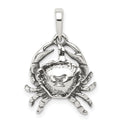 Sterling Silver Antiqued Cancer Zodiac Pendant, 19 x 16 mm