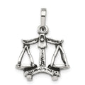 Sterling Silver Antiqued Libra Zodiac Pendant, 20 x 18 mm