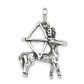 Sterling Silver Antiqued Sagittarius Zodiac Pendant, 22 x 19 mm