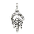 Sterling Silver Antiqued Scorpio Zodiac Pendant, 20 x 13 mm