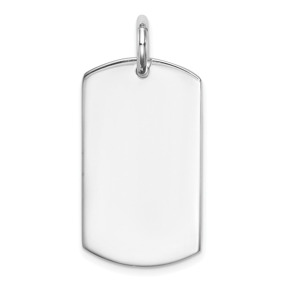 Sterling Silver Polished Dog Tag Pendant, 33 x 16 mm