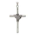 Sterling Silver Antiqued Cross Pendant, 63 x 32 mm