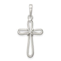 Sterling Silver Polished Cross Pendant, 31 x 15 mm