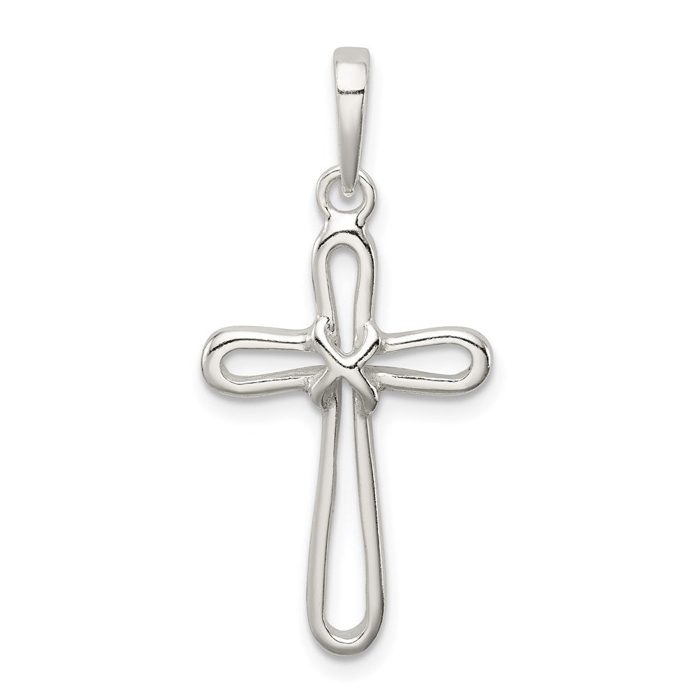 Sterling Silver Polished Cross Pendant, 31 x 15 mm