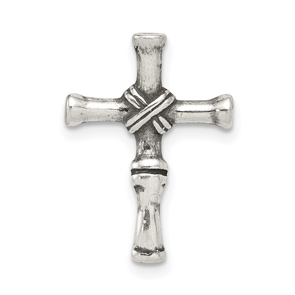 Sterling Silver Antiqued Cross Slide, 19 x 14 mm