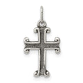 Sterling Silver Antiqued Cross Charm, 20 x 11 mm