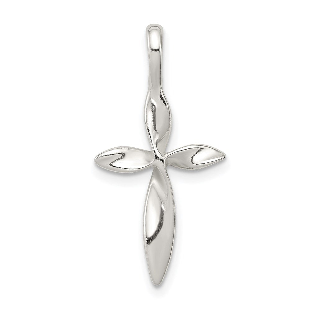 Sterling Silver Twisted Cross Pendant, 25 x 12 mm