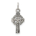 Sterling Silver Antiqued Celtic Cross Charm, 21 x 9 mm