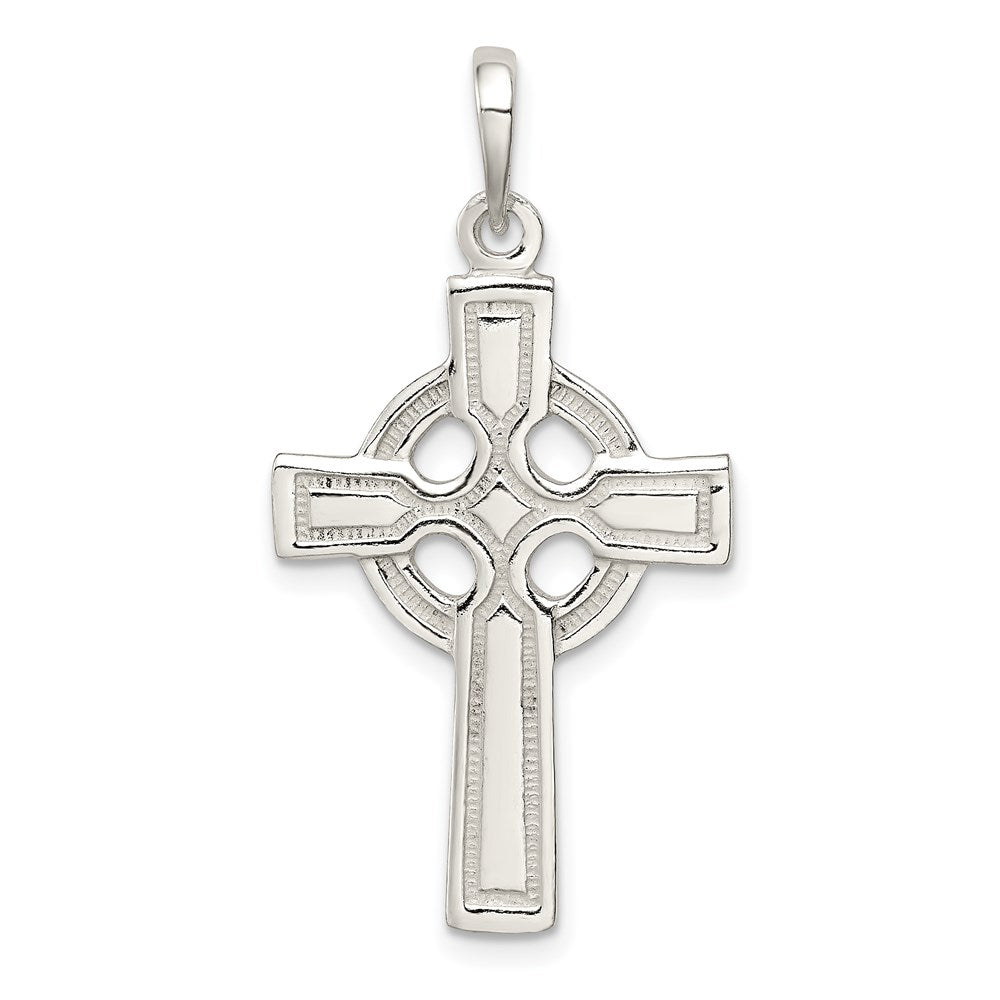 Sterling Silver Polished Cross Pendant, 36 x 20 mm