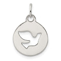 Sterling Silver Circle w/Dove Charm, 19 x 14 mm