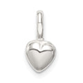 Sterling Silver Puffed Heart Charm, 12 x 6 mm