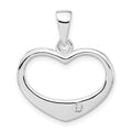 Sterling Silver White CZ Polished Heart Pendant, 24.6 x 21.65 mm