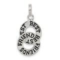 Sterling Silver Best Friends Charm, 22 x 12 mm