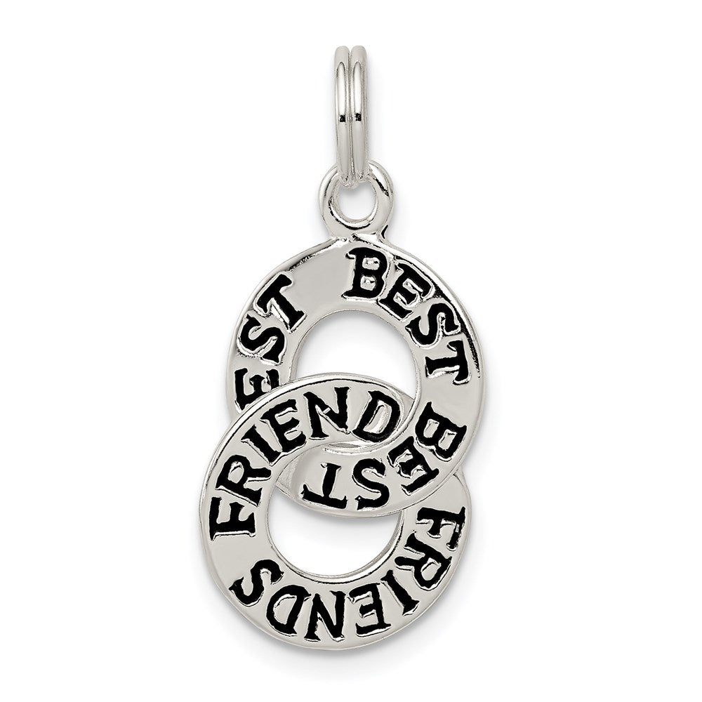 Sterling Silver Best Friends Charm, 22 x 12 mm
