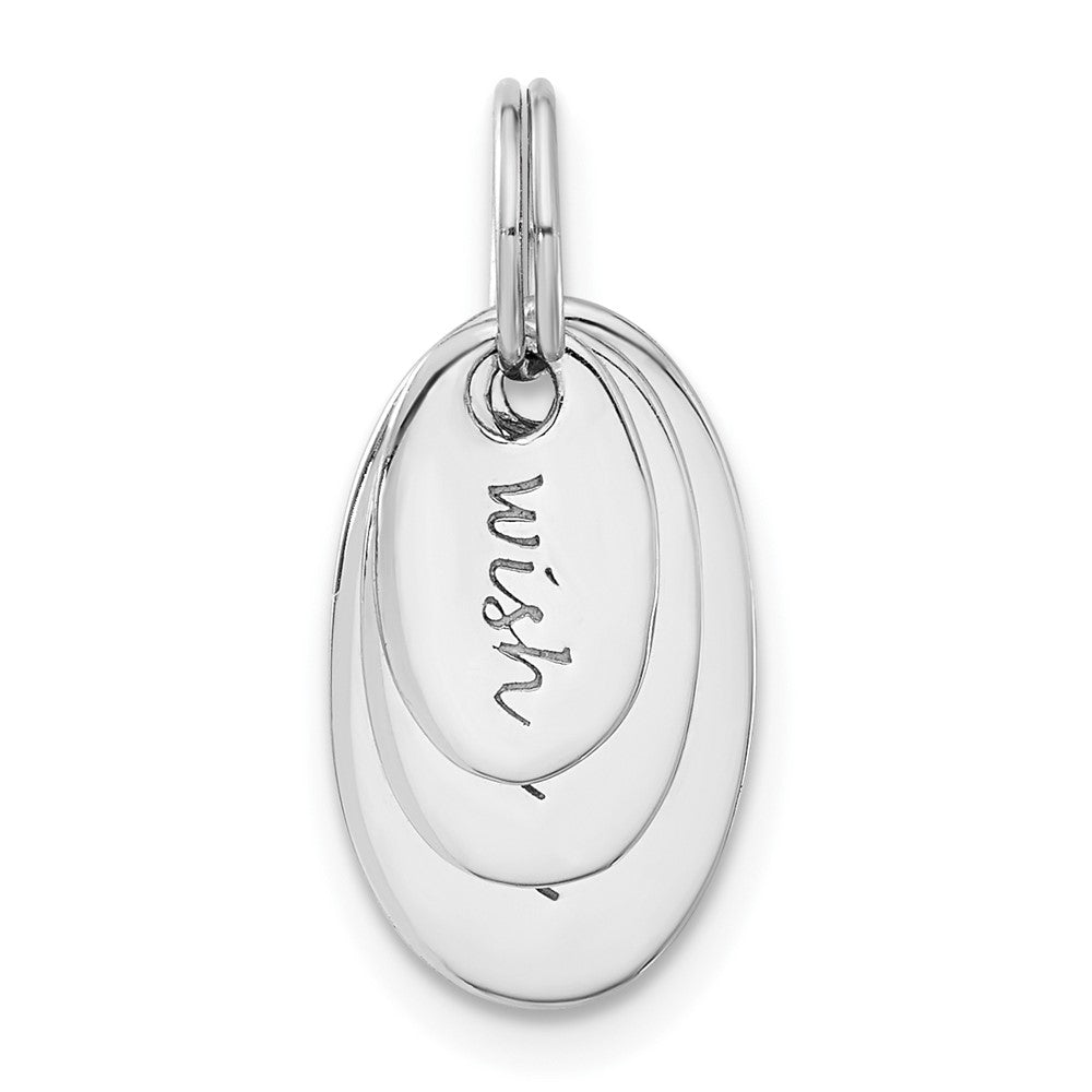 Sterling Silver Polished Wish True Love Charm, 21 x 9.6 mm