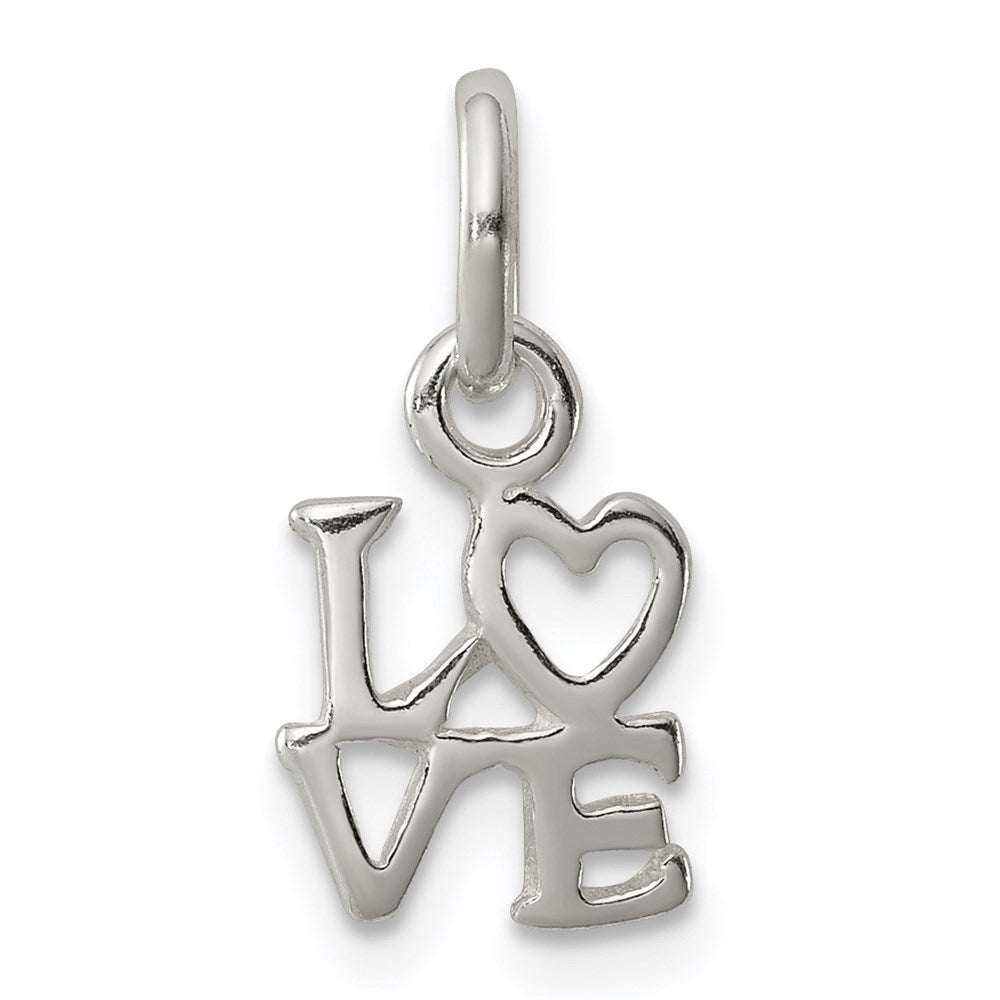 Sterling Silver Love Charm, 18 x 10 mm