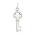 Sterling Silver Key Charm, 25 x 10 mm