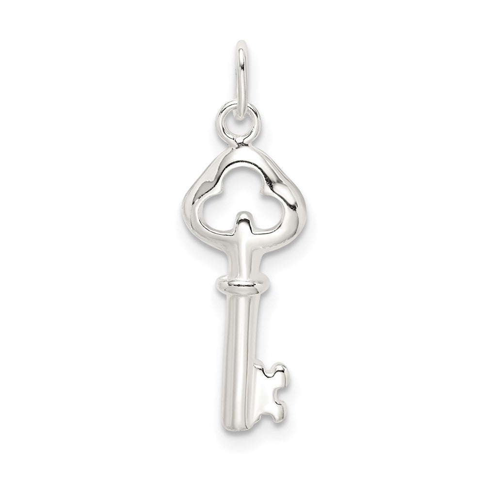 Sterling Silver Key Charm, 25 x 10 mm
