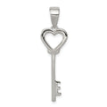 Sterling Silver Polished Key Pendant, 35 x 10 mm