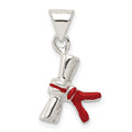 Sterling Silver Enameled Diploma Charm, 20 x 10 mm