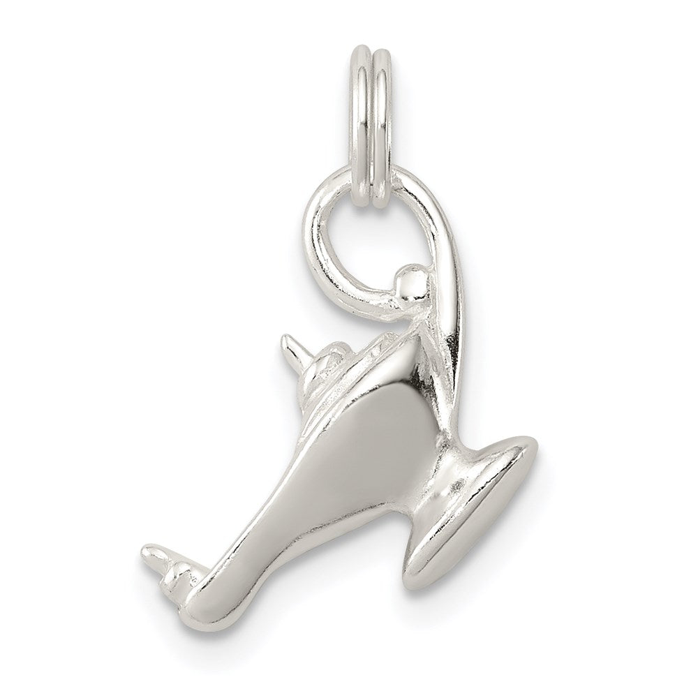 Sterling Silver Genie Lamp Charm, 25 x 20 mm