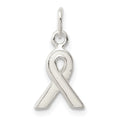 Sterling Silver White Enameled Awareness Charm, 18 x 8.5 mm