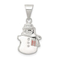 Sterling Silver Enameled Snowman Charm, 25 x 12 mm