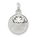 Sterling Silver Rhodium-plated Polished Sand Dollar Charm, 22 x 15 mm