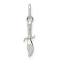 Sterling Silver Knife Charm, 18 x 3 mm