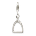 Sterling Silver Small Polished Horse Stirrup Charm, 32 x 15 mm