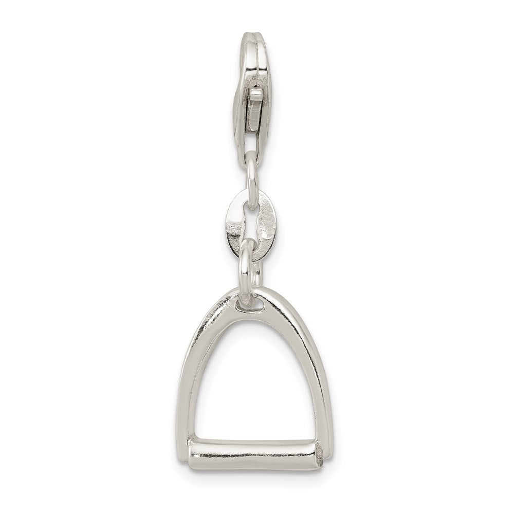 Sterling Silver Small Polished Horse Stirrup Charm, 32 x 15 mm