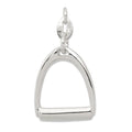 Sterling Silver Large Polished Horse Stirrup Charm, 30 x 15 mm