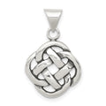 Sterling Silver Antiqued Celtic Knot Pendant, 22 x 12 mm