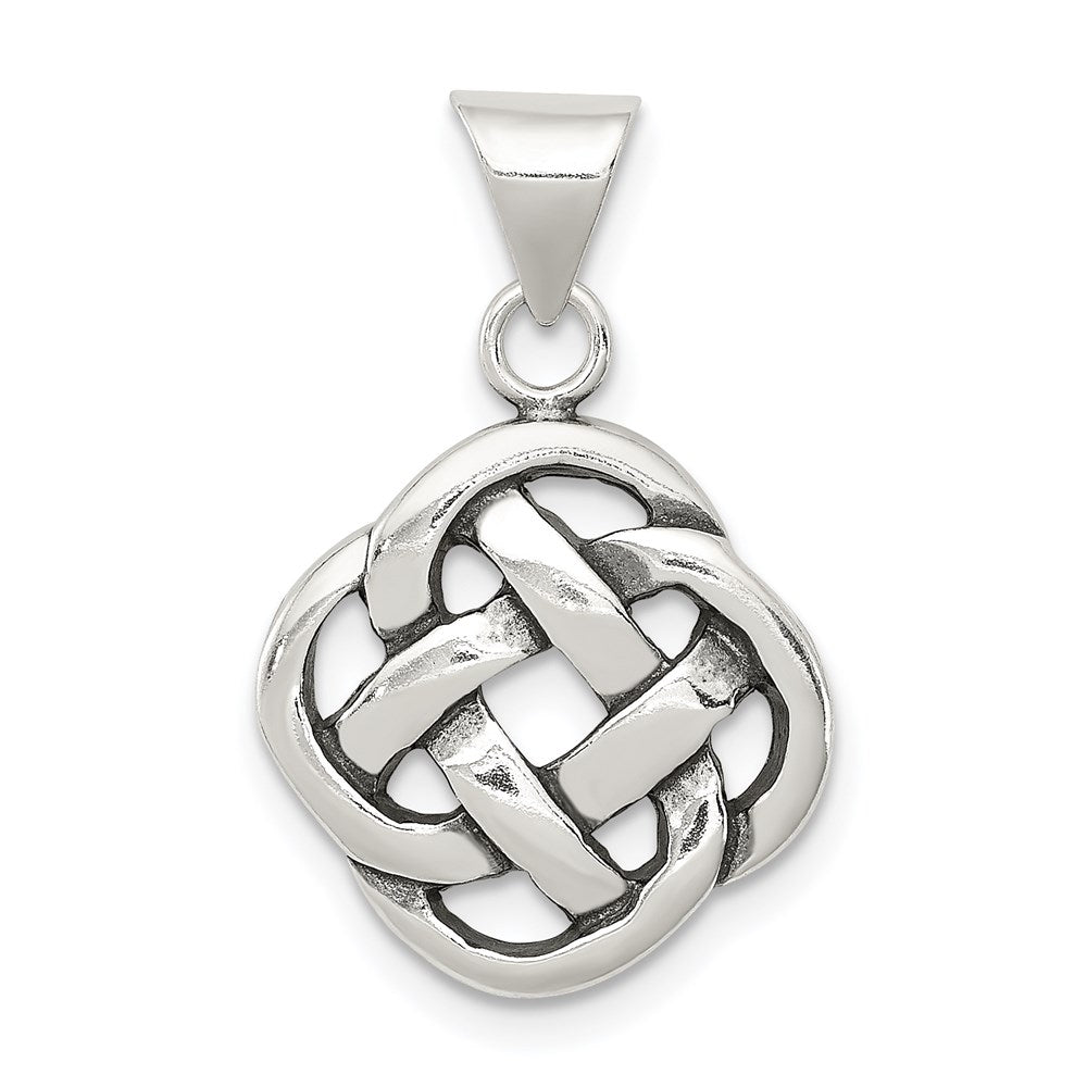 Sterling Silver Antiqued Celtic Knot Pendant, 22 x 12 mm