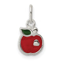 Sterling Silver Enameled Apple Charm, 12 x 7 mm