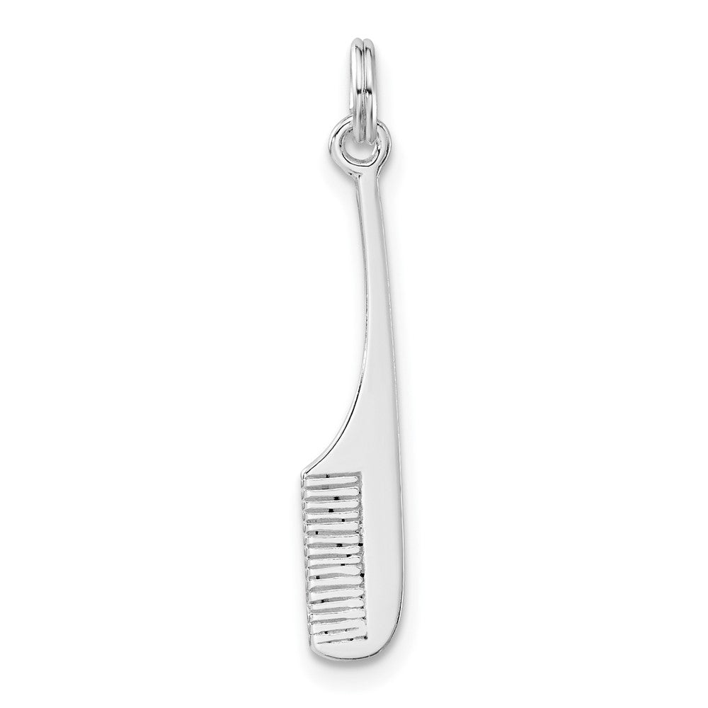 Sterling Silver Polished Comb Charm, 30 x 4.9 mm