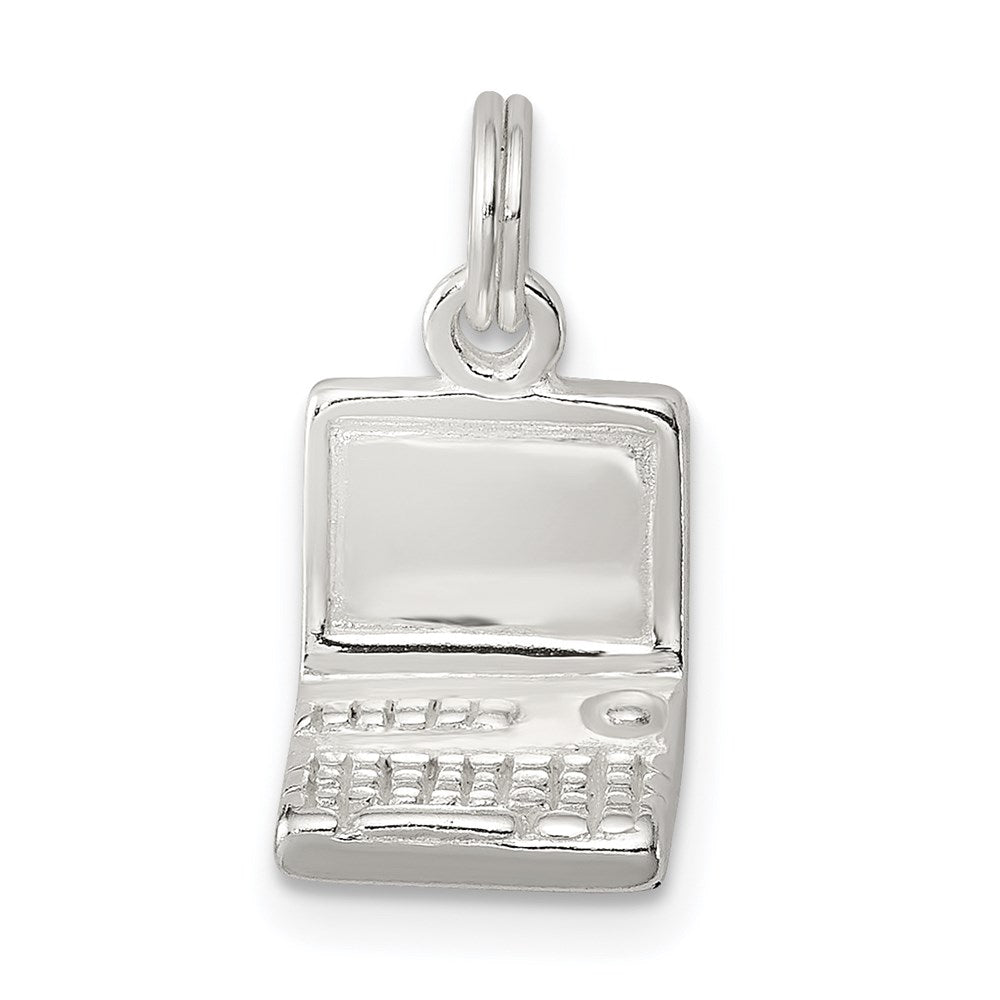 Sterling Silver Laptop Charm, 20 x 9 mm