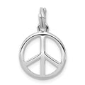 Sterling Silver Rhodium-platedPolished Peace Sign Charm, 22 x 14 mm