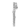 Sterling Silver Rhodium-platedPolished Flute Charm, 25 x 4 mm