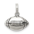 Sterling Silver Antiqued Football Charm, 15 x 15 mm