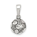 Sterling Silver Antiqued Soccer Ball Pendant, 12 x 10 mm
