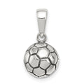 Sterling Silver Antiqued Soccer Ball Pendant, 20 x 12 mm