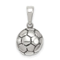 Sterling Silver Antiqued Soccer Ball Pendant, 20 x 10 mm