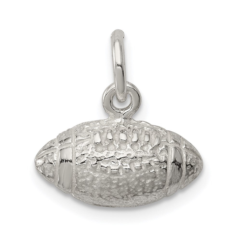 Sterling Silver Football Charm, 15.5 x 14.5 mm