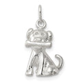 Sterling Silver Doggie w/Bone Charm, 20 x 10 mm