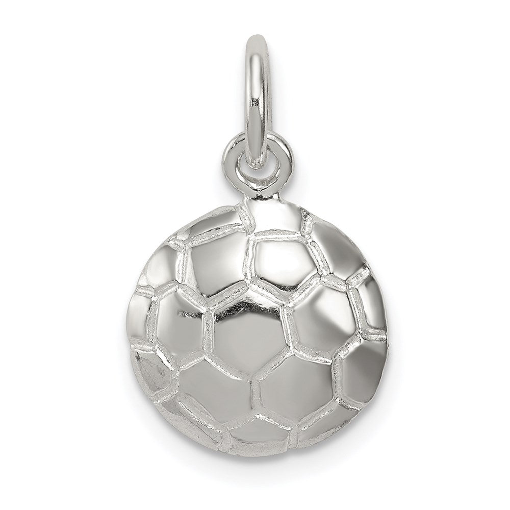 Sterling Silver Soccer Ball Charm, 20 x 12 mm