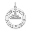 Sterling Silver Rhodium-plated Personalizable Proud Grandma Charm, 23 x 21 mm